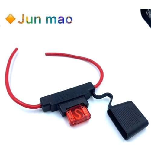 50 Amp Maxi Fuse With Weatherproof Holder 8AWG 10AWG Wire Dual Battery 50A Fuses Color: Black + Red Specs: 50A Wire Length: 15