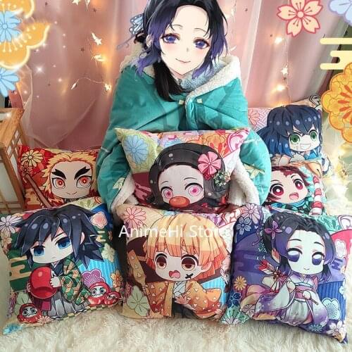 Anime Kimetsu no Yaiba Nezuko Tanjiro Shinobu Zenitsu Inosuke Muichirou Giyuu Kyoujurou Figure Pillow Cosplay Toy Plush Doll