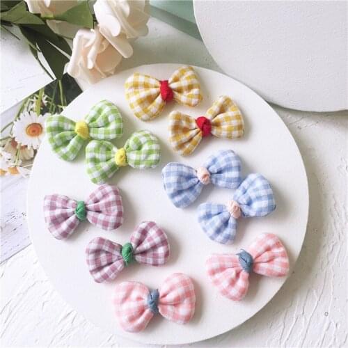 10pcs/lot cotton bow DIY Tie Shaped Appliques Satin Ribbon Bow Appliques Craft DIY Decoration