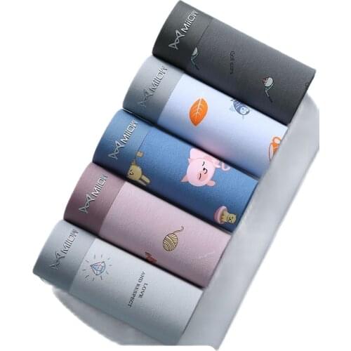 Mens Boxers Cat People Underwear Modal Ice Silk Breathable non-trace Cotton Does Summer Thin Shorts