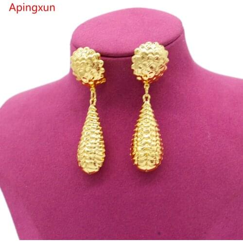 Big Water Drop Earrings For Girls Luxury Decoration Charm Ball earring Dubai Gold Color Dangle Earrings Mom Gifts