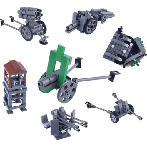 BRICKPANDA Military Weapons 92 Infantry Gun Bricks WW2 Germany Cannon Building Block Equipment Army Sences Figures MOC Toy Gifts