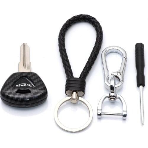 Key Shell Carbon Fiber Pattern Key Cover Motorcycle Parts Key Protective Shell for Triumph 1050 T955 Street Triple 675