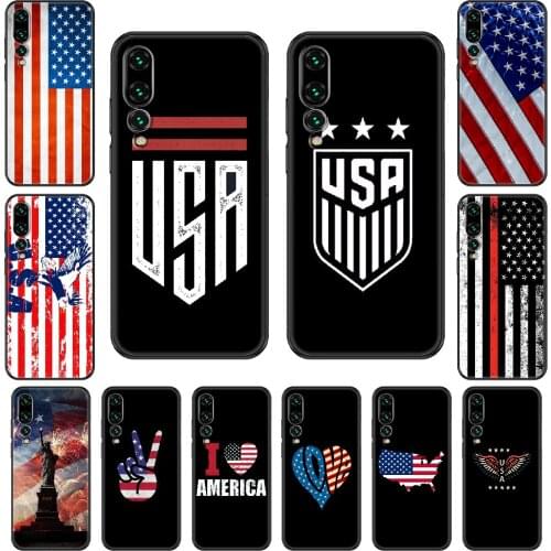 America USA Flag Phone case For Huawei P 8 10 20 30 Smart Plus 2019 Z Lite Pro 2017 2019 black fashion hoesjes pretty prime 3D