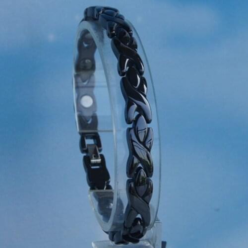 Black fashion X design hi tech scratch proof magnetic ceramic bracelets bangles