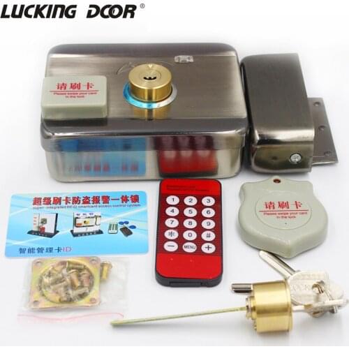 Electric lock gate lock Access Control system Electronic integrated RFID Door Rim lock ID reader 125khz bidirectional access