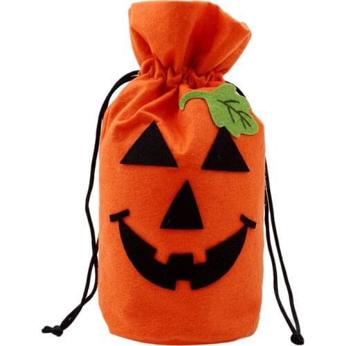 Halloween Style Festival Pumpkin Black Smile Face White Ghost Beam Port Packing Drawstring Bags Candy Gift Bags Pouches