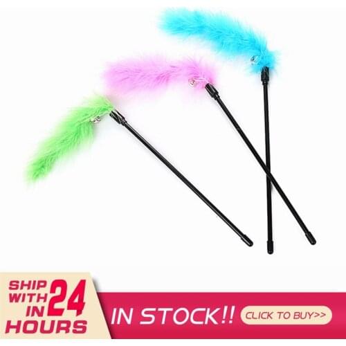 Cat Toy 1pc Funny Turkey Feathers Tease Cat Stick Cat Toy Cat Feather Wand Pet Interactive Supplies Cat Favor Random Color