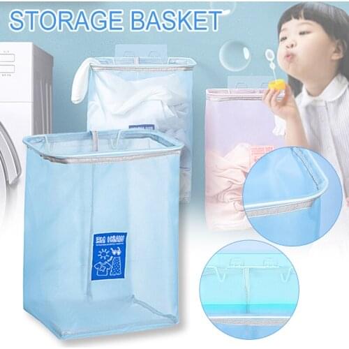 Laundry Hamper Foldable Storage Bin Wall Hanging Organizer Clothes Basket For Bedroom Bathroom JW