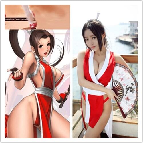 Anime The King Of Fighters 97 Mai Shiranui Cosplay Costumes Hungry Wolf Legend Japanese Halloween Costumes Sexy Dresses
