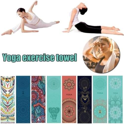 30*100cm Portable Fitness Yoga Sports Towel Mat Print Pattern Foldable Pilates Mat Soft AntiSlip Indoor Outdoor Sports Supplies