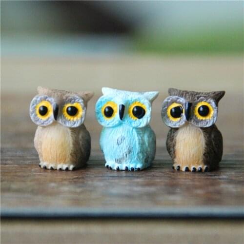 Cute Owl Bird Mini Animal Miniature Fairy Garden Home Decoration Houses Mini Craft Micro Landscaping Decor DIY Accessories