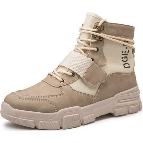 Lace up for man ankle Boots Men Super High Quality Leather Shoes Leisure Skid Boots Retro Men Lace Up Sneaker Casual Shoes 2019