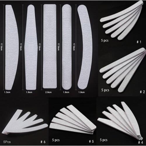 5Pcs/Lot Nail File 100/180 Sanding Buffer Block Pedicure Manicure Buffing Polish Beauty Tools Professional Nail Files Grey Boat