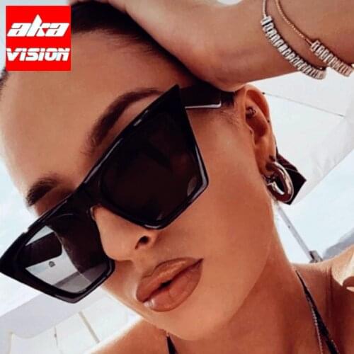 AKA VISION Cateye Vintage Sunglasses Women/Men Luxury Brand Glasses Women Retro Eyewear Women High Quality Gafas De Sol Mujer