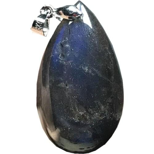 Natural Labradorite Necklace Pendant Jewelry For Woman Man Blue Light Crystal 34x19x9mm Beads Silver Moonstone Gemstone AAAAA