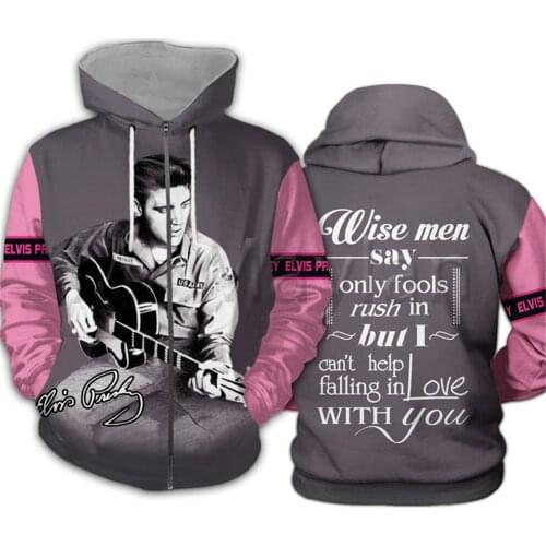 Singer The King Elvis Presley 3D Hoodies Men/women Hipster Streetwear Outfit Spring Boy Hiphop Hood Sweatshirts Tops Clothes D-3