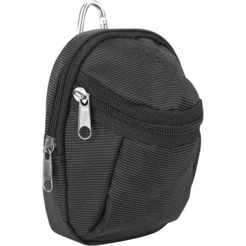 Portable Small Golf Ball Holder Bags Polyester Golf Ball Waist Bag Pack Golf Ball Storage Pouch Accessory with Keyring Black