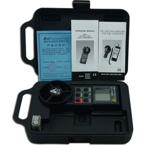 AZ8906 Handheld Air Flow Meter Digital Air Volume Meter Temperature Anemometer Wind Speed Meter 0.4~30 m/s