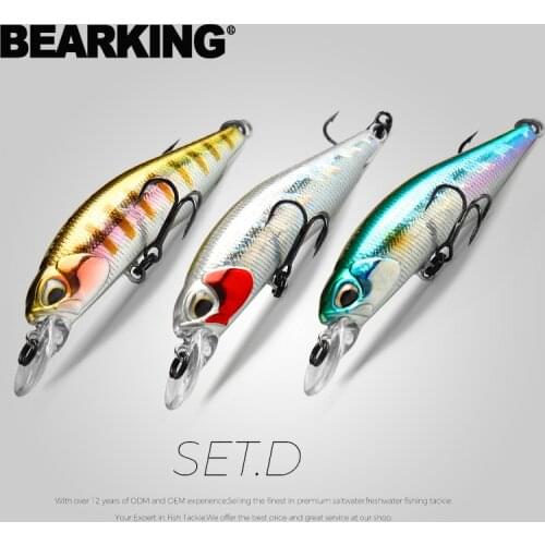 BEARKING 3pcs per set 63mm 5g Hot SP fishing lures professional UV colors minnow crank Magnet system wobbler model crank bait