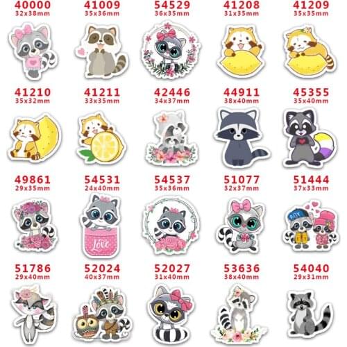 DIY Craft Supplies Sewing Accessories Cartoon Raccoon Printed Planar Resins Mold 10 Pieces. PR-40000