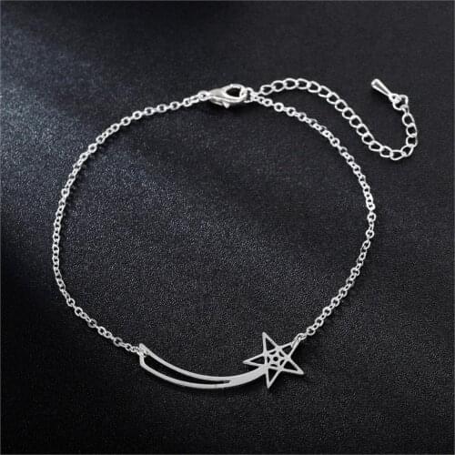 QIMING Stainless Steel Shooting Star Bracelets For Women Statement Jewelry Bracelet Pulseira Bijoux Party Gift