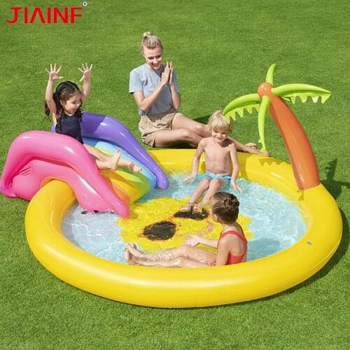 Sunny Land Inflatable Water Spray Pad Summer Outdoor Kids Play Swiming Pool Toy Removable Paddling Pool With Slide For Children