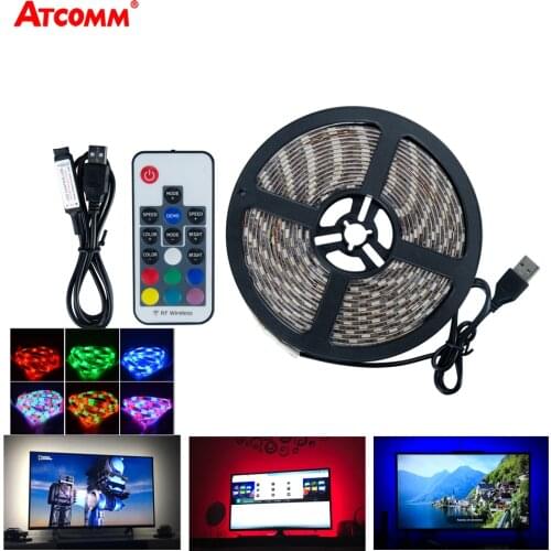 LED Strip Light USB 2835 SMD 5V for Home RGB LED Tape Flexible 0.5m 1m 2m 3m 4m 5m TV Desktop Screen Backlight 17 KEY RF Control