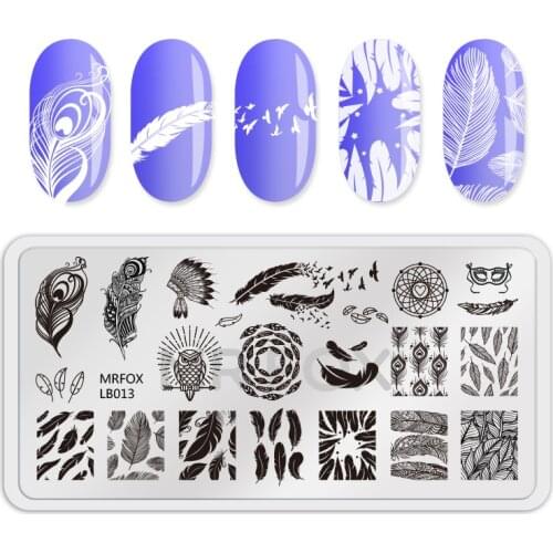 WAKEFULNESS Flowers Leaves Nail Art Stamping Plate Heart Nail Art Image Template Stencils Beauty Manicure Stamp Tools