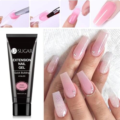 UR SUGAR extension nail gel Quick Builder Acrylic Gel Clear Crystal Jelly Effect Extension Gel Varnish of Fast Dry Polish