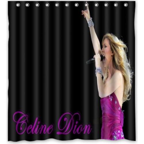 Vixm Home Celine Dion Fabric Shower Curtains Waterproof Mildew-Proof Bathroom Curtains With Hooks 66x72 inch