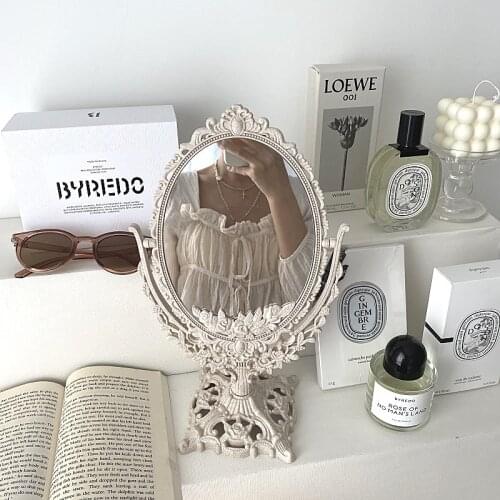 Makeup Mirror Nodic Style Round For Dorm Room And Bedroom Dressing зеркало с Подсветкойbeauty Mirror Palace Wind Northern Europe
