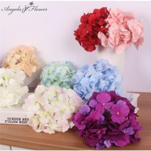 18cm 54 petals big hydrangea flower heads artificial flowers home DIY wedding garden decoration fake floers wall party 15pcs/lot