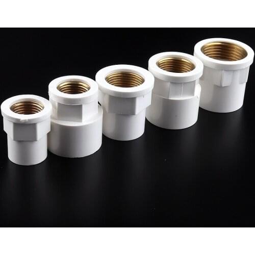 2-20pcs 1/2"~1" Brass Female Thread PVC Pipe Quick Straight Connectors Irrigation 20~32mm Reducing Watering Pipe Fittings Joints