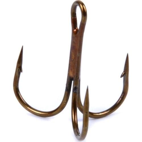 200pcs High Carbon Steel Treble Fishing Hooks Size 2#-10# Round Bend Treble Hooks 30 For Each Pack Fishing Tackle