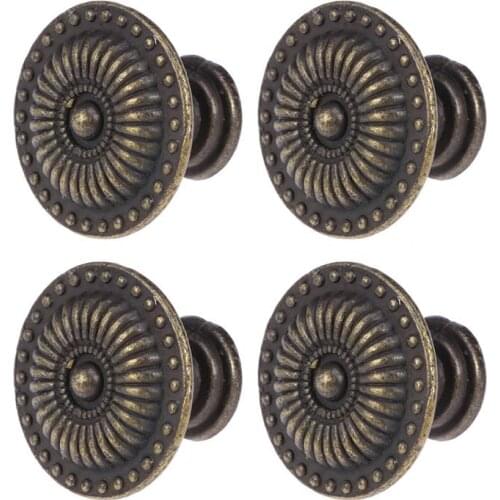 4pcs Vintage Cabinet Drawer Cupboard Pull Handle Knob Door Handles Home Improvement Door Hardware
