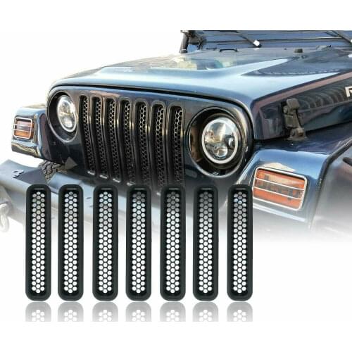 Honeycomb Mesh Front Grill Inserts 1997-2006 forJee Wrangler TJ Unlimited 7PCS