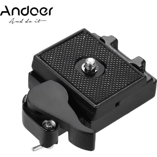 Andoer Quick Release Plate QR Plate Adapter Aluminum Alloy Material with 1/4 Inches Screw 1/4 Inch-3/8 Inch Screw Standard
