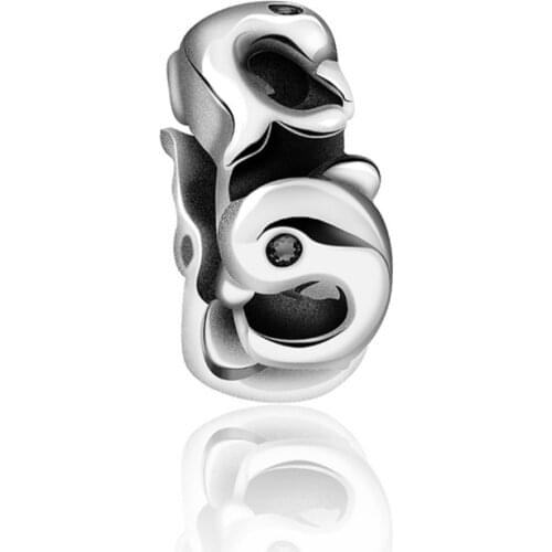 2019 NEW 100% 925 Sterling Silver Cute Dolphin Spacer Beads Charm Suitable DIY Bracelet Gift Women Original Jewelry 1641-1660