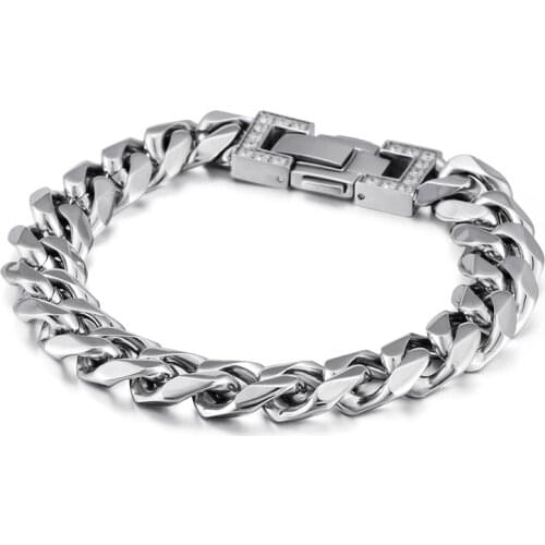 Titanium steel casting side chain bracelets trendy mens fashion bracelet