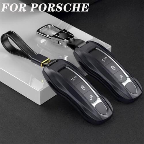 Remote Car Key Case Cover Holder Smart Key Shell For Porsche Cayenne Macan 911 Boxster Cayman Panamera Aviation aluminum Chrome