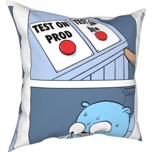 Golang Gopher Two Buttons Pillowcase Printed Polyester Cushion Cover Decorative Language Programming Pillow Case Cover Home 18