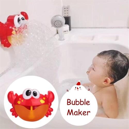 Baby colorful bubble maker Machine Crabs 12 Music Tub Crab Song Bath Automatic sing song shower Kids fun Bath Toy Classic Toys