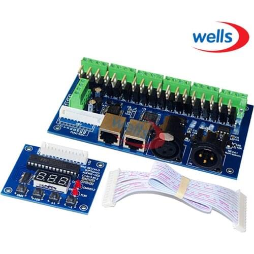 DMX512 18CH with RJ45 controller ,Digital tube display ,DC12~24V Constant voltage common anode for RGB controller