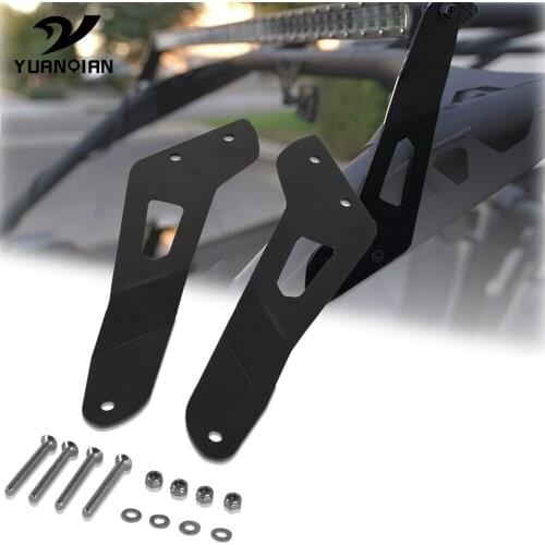Upper Windshield Roof Curved LED Light Bar Mounting Brackets Kit Fits For Bombardier Can-Am Maverick X3 Models 2017 2018 2019