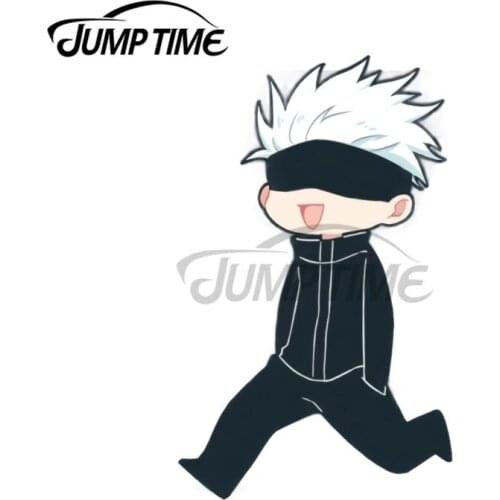 JumpTime 13 x 6.5cm Jujutsu Kaisen Satoru Gojo Chibi Design DIY Motorcycle Car Stickers Anime Waterproof Fashion Decal for VAN