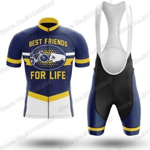 2021 Best Friends For Life Cycling Jersey Set Summer Clothing Road Bike Shirts Suit Bicycle Bib Shorts MTB Wear Maillot Ropa