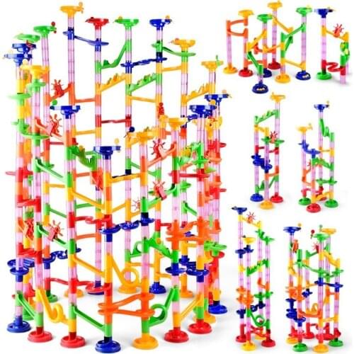 109PCS DIY Maze Balls Track Building Blocks Toys For Children Construction Marble Race Run Pipeline Block Educational Toy Game
