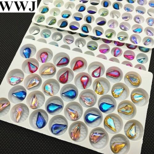 5x8mm 6x10mm 8x13mm Teardrop Glass Crystal Siam AB,Violet,MORE Colors AB Droplet Glass Crystal Fancy Stone For Jewelry