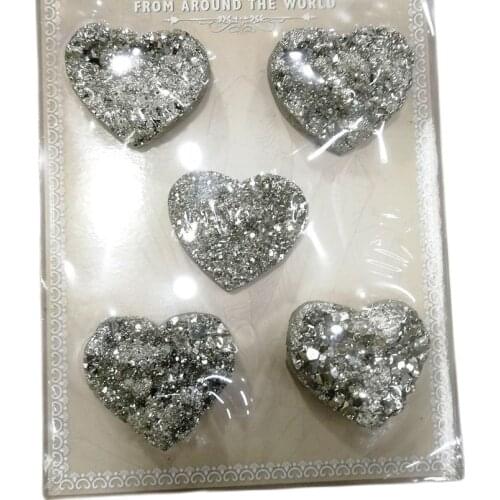 4-5cm Natural pyrite cluster Heart Shape crystals for home decoration collection